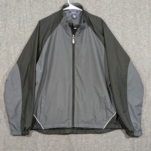 Roundtree & Yorke Sport Mens Large Grey Black Mesh Lined Windbreaker Jacket